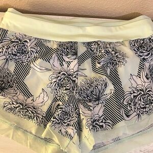 Floral Patterned Athletic Shorts